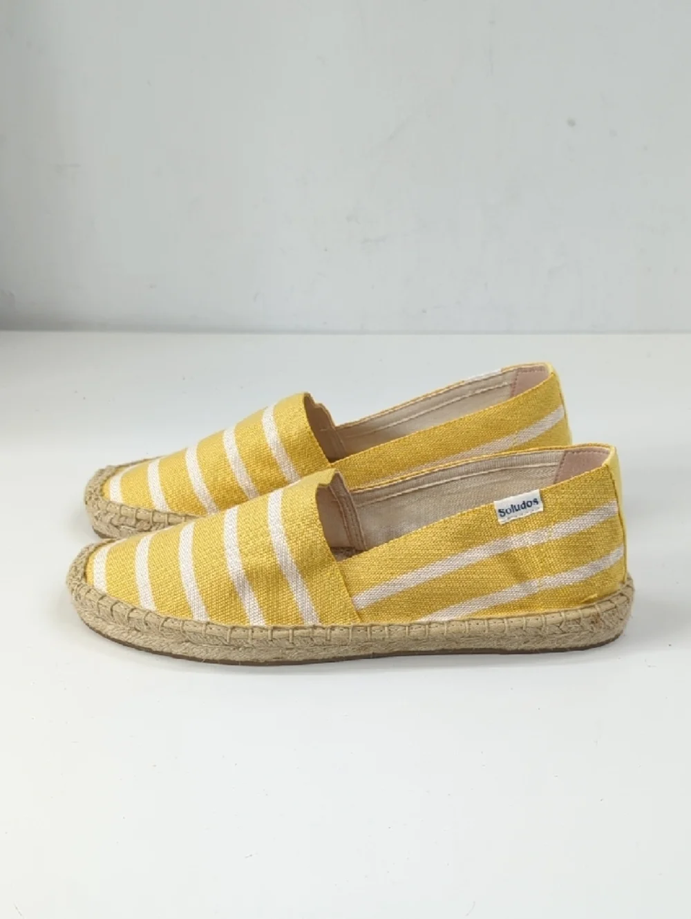 New Soludos Dali Striped Espadrilles in Yellow Size 7.5